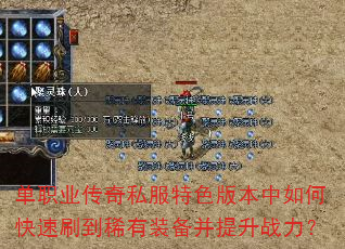 单职业传奇私服特色版本中如何快速刷到稀有装备并提升战力? 单职业传奇私服特色版本中如何快速刷到稀有装备并提升战力?