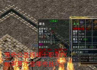 传奇公益服战士职业PK时需要注意哪些技巧? 传奇公益服战士职业PK时需要注意哪些技巧?