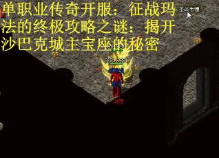 单职业传奇开服：征战玛法的终极攻略之谜：揭开沙巴克城主宝座的秘密