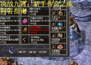 决战九霄：新手传奇之旅问答指南