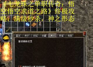 《七龙珠之单职传奇：悟空悟空求道之路》终极攻略：满级秒杀，神之形态
