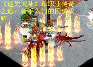 《迷失大陆》单职业传奇之途：新手入门的困惑求解 第1张